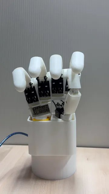 Completed five-finger robotic hand